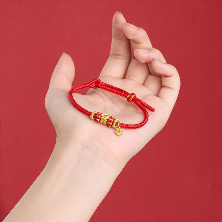 Buddha Stones Om Mani Padme Hum Fu Karakter Koperrode Armband - image 14
