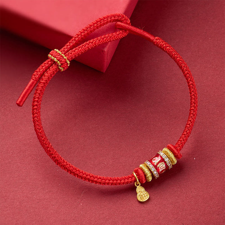 Buddha Stones Om Mani Padme Hum Fu Karakter Koperrode Armband - image 1