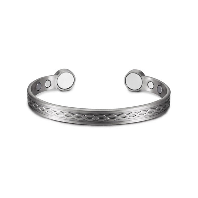 Buddha Stones Ingeweven luspatroon koperen balans geluk open Manchetarmband Bangle - image 10