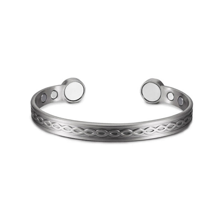 Buddha Stones Ingeweven luspatroon koperen balans geluk open Manchetarmband Bangle - image 10
