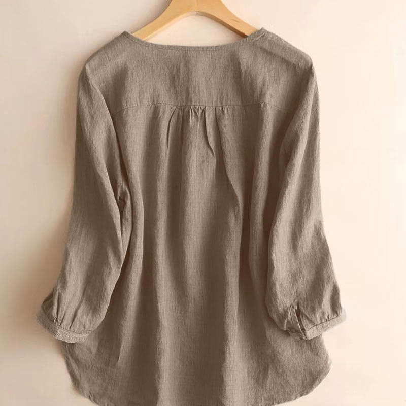 Buddha Stones Casual effen Ronde hals met ronde hals en Mouwlengte . - image 1