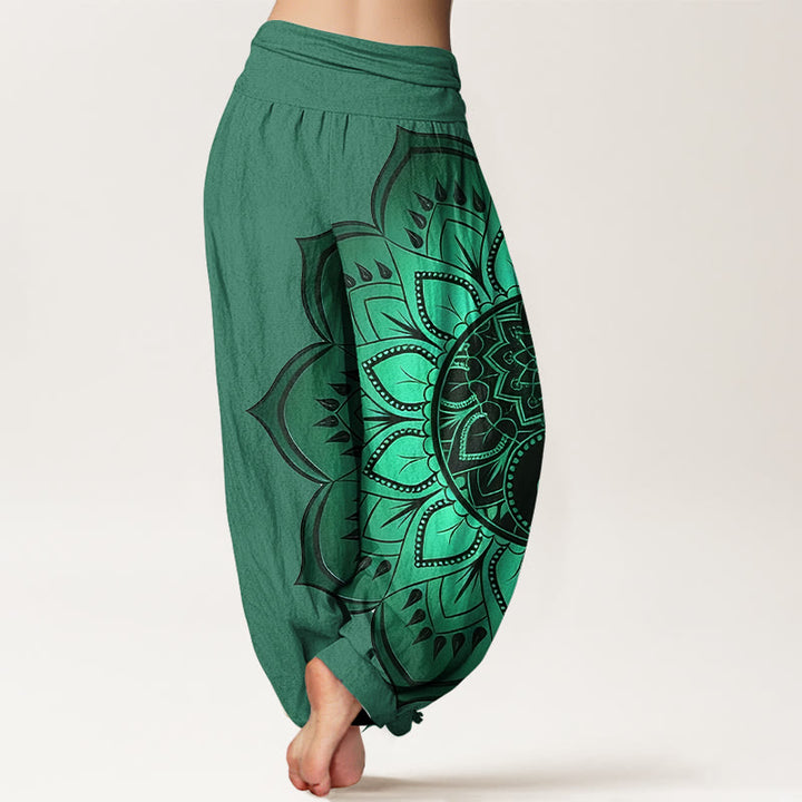Buddha Stones Dames harembroek met elastische Taille en symmetrisch mandala-patroon van katoen - image 9