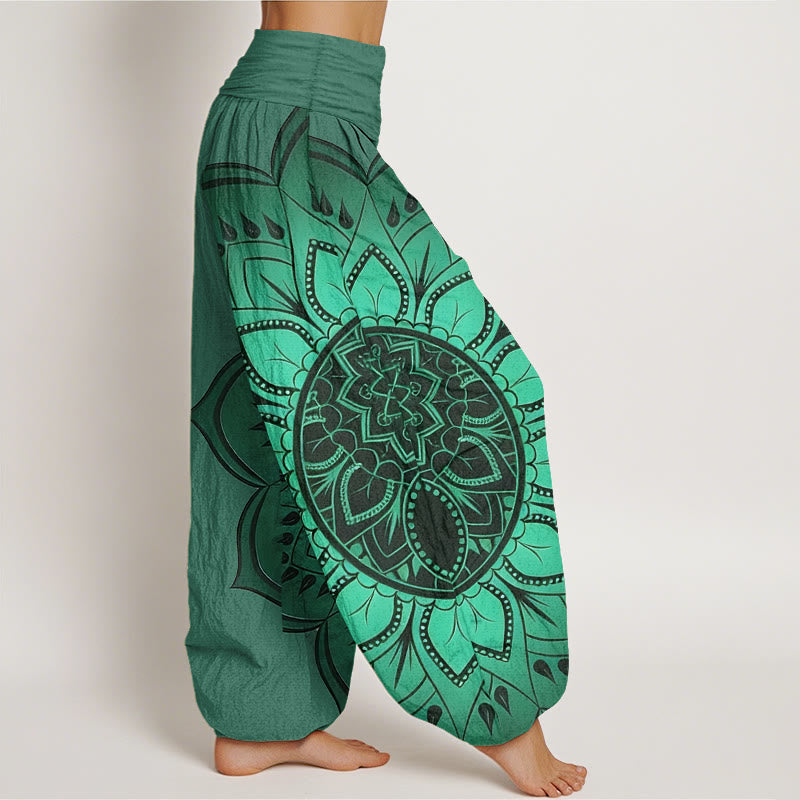Buddha Stones Dames harembroek met elastische Taille en symmetrisch mandala-patroon van katoen - image 10