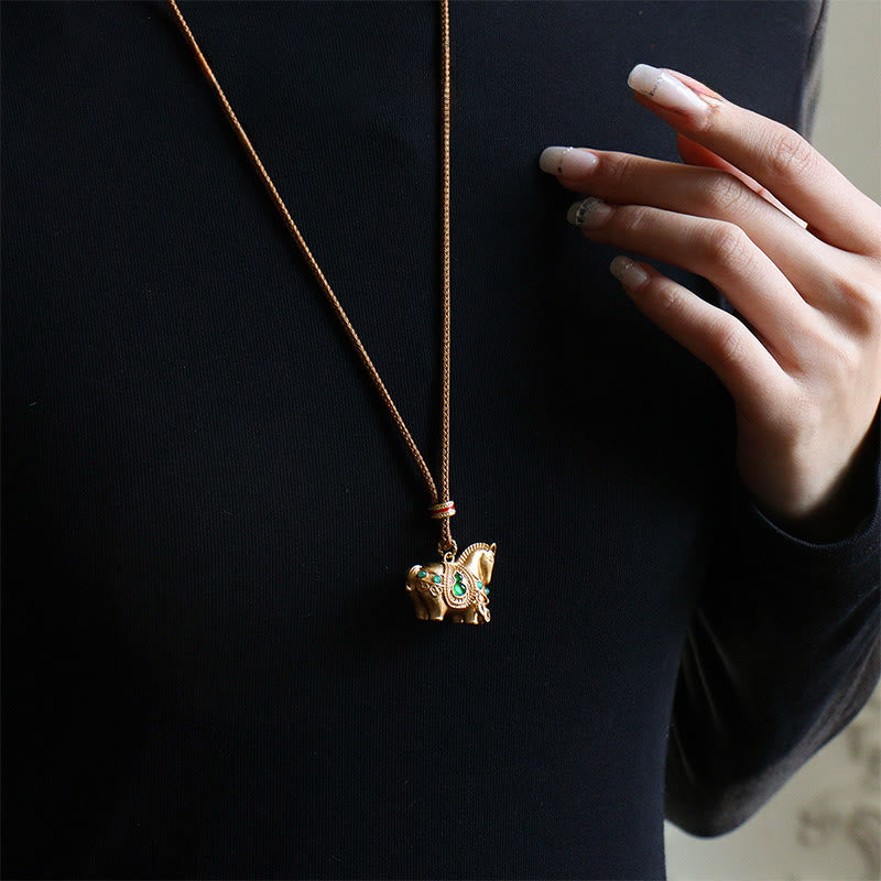 Buddha Stones Jaar van het Paard Koperen Messing Balans Ketting - image 3