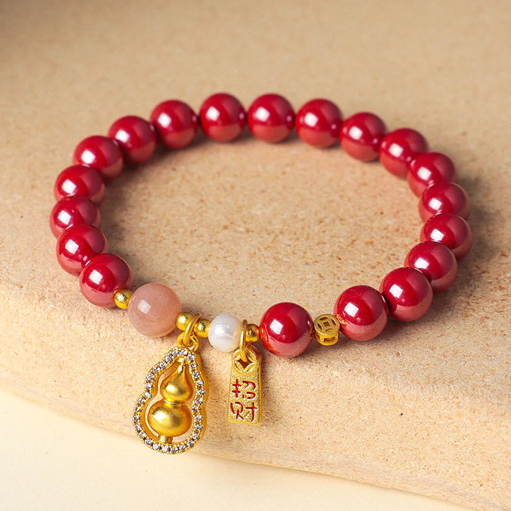 Buddha Stones Cinnaber Armband om Geluk Aan te Trekken - Rode cinnaber (Polsomtrek: 14-15 cm) - image 6