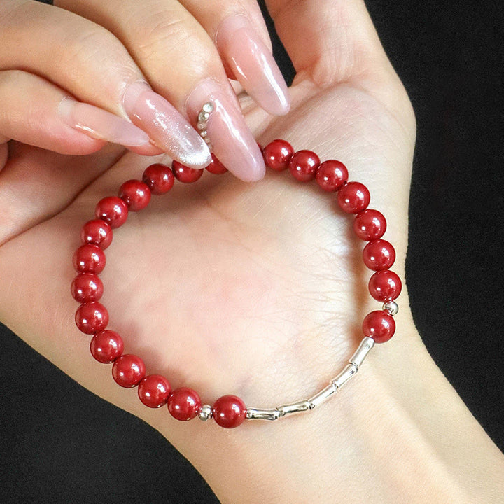 Buddha Stones Cinnabar 925 Sterling Zilveren Kalmerende Concentratie Armband - image 0