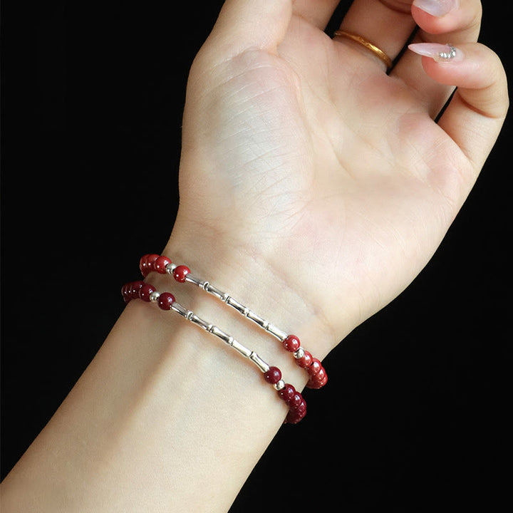 Buddha Stones Cinnabar 925 Sterling Zilveren Kalmerende Concentratie Armband - image 11