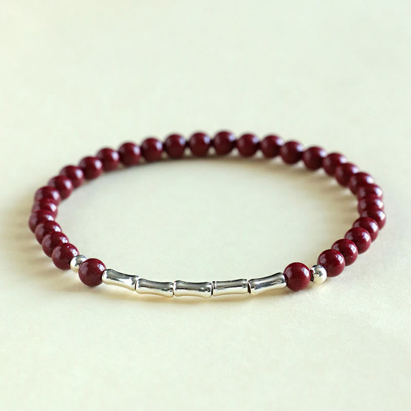 Buddha Stones Cinnabar 925 Sterling Zilveren Kalmerende Concentratie Armband - Cinnaberkraal van 4 mm (Polsomtrek: 14-15 cm) - image 2