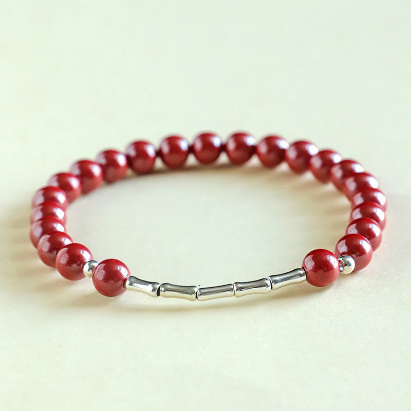 Buddha Stones Cinnabar 925 Sterling Zilveren Kalmerende Concentratie Armband - image 8