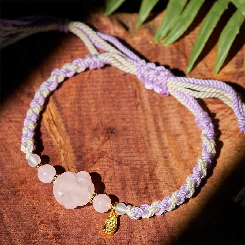 Buddha Stones Roze kristallen Armband met warmte- en liefdesmotief - image 3