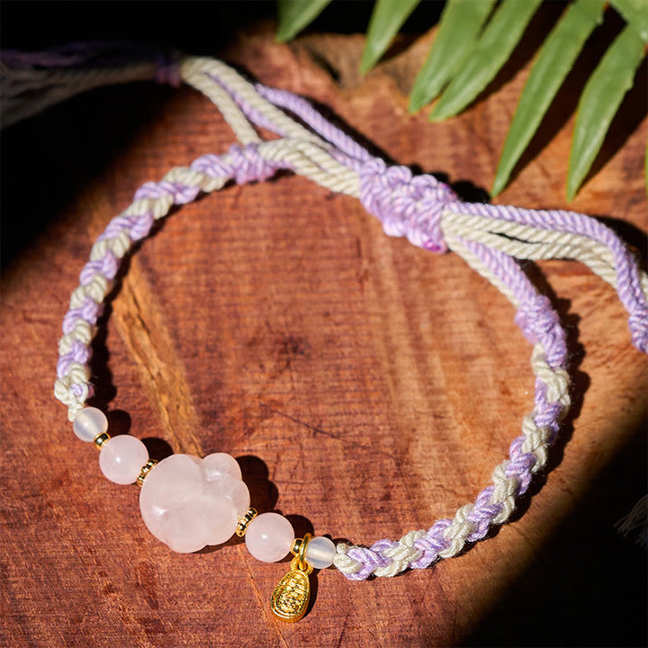 Buddha Stones Roze kristallen Armband met warmte- en liefdesmotief - image 3
