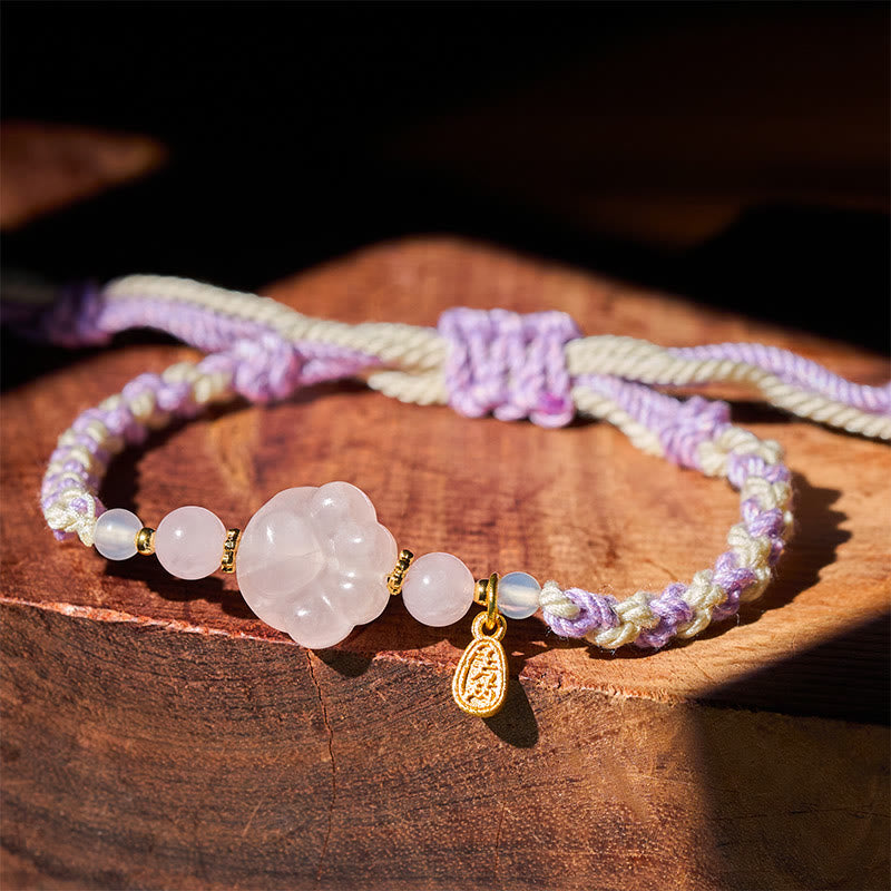 Buddha Stones Roze kristallen Armband met warmte- en liefdesmotief - Roze kristal (Polsomtrek: 17-18 cm) - image 0
