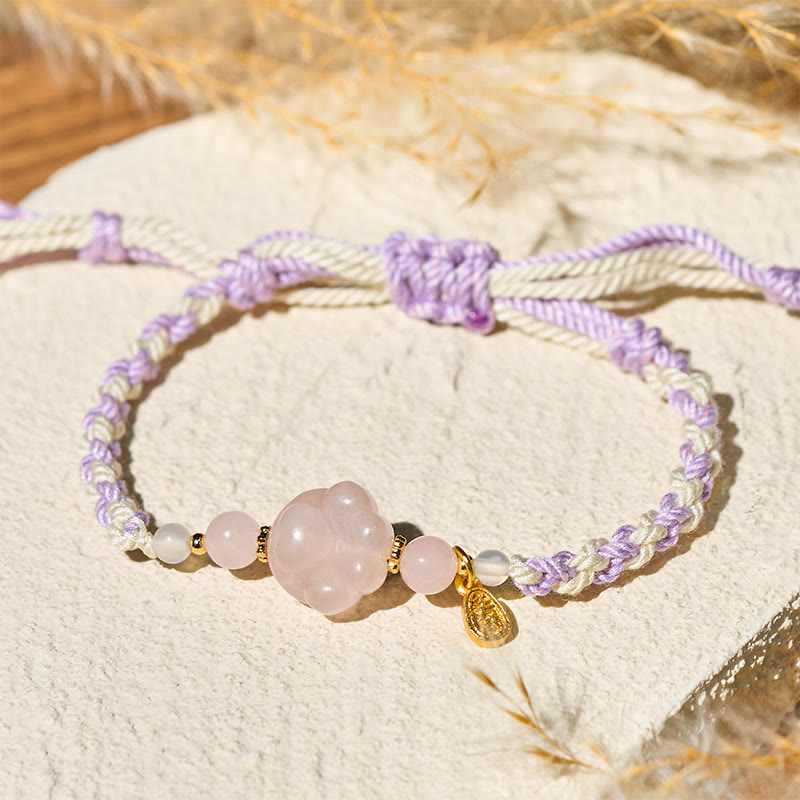 Buddha Stones Roze kristallen Armband met warmte- en liefdesmotief - image 1