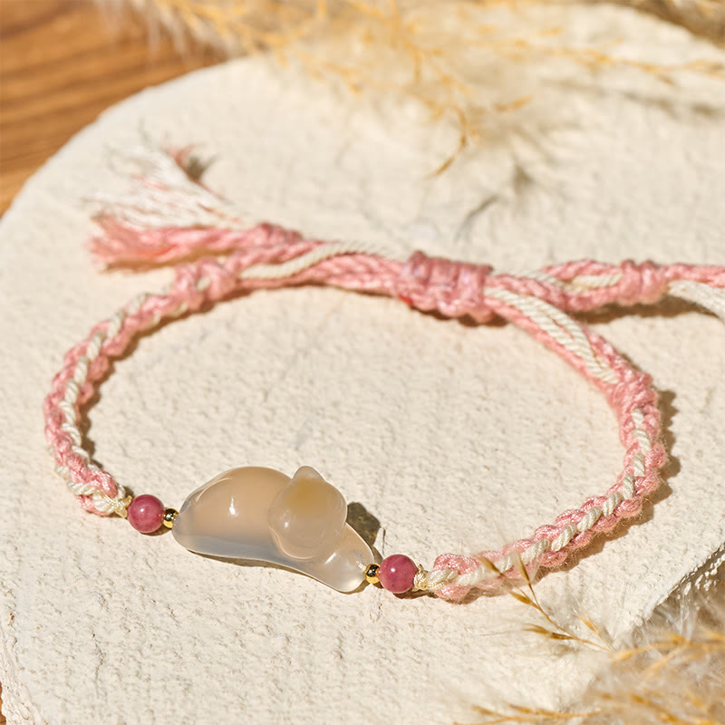 Buddha Stones Chalcedoon Kat Positieve Harmonie Armband - image 2