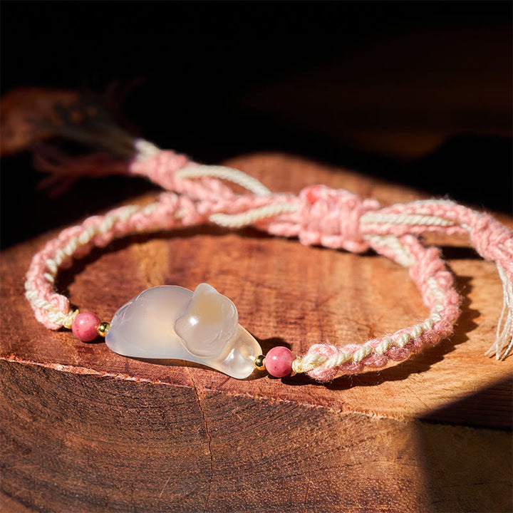 Buddha Stones Chalcedoon Kat Positieve Harmonie Armband - Chalcedoon kat (Polsomtrek: 17-18 cm) - image 0