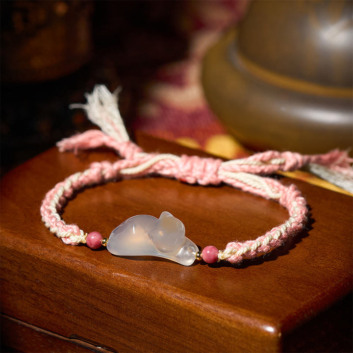 Buddha Stones Chalcedoon Kat Positieve Harmonie Armband - image 4