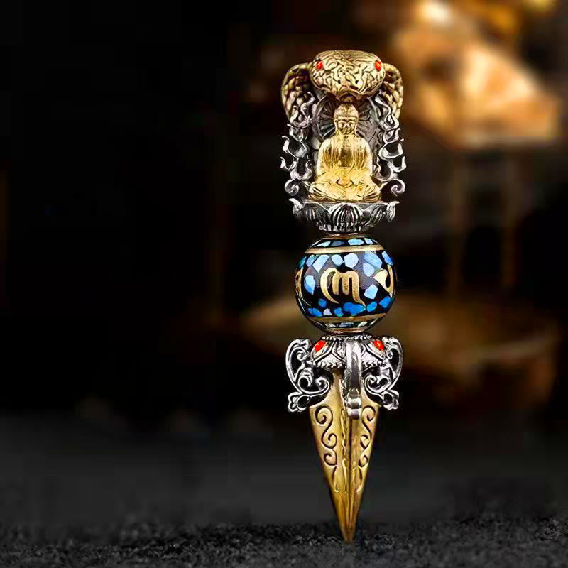 Buddha Stones Tibetaanse Om Mani Padme Hum Boeddha rijkdom rotatie Ketting Vajra hanger - Hanger en ketting - image 0