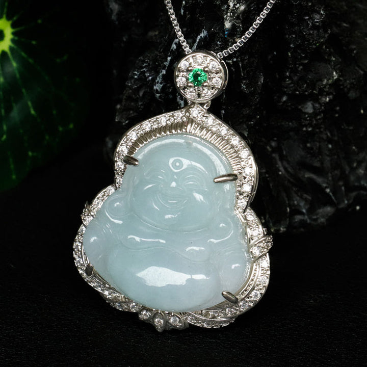 Buddha Stones Jade Lachende Boeddha Overvloed Ketting - image 8