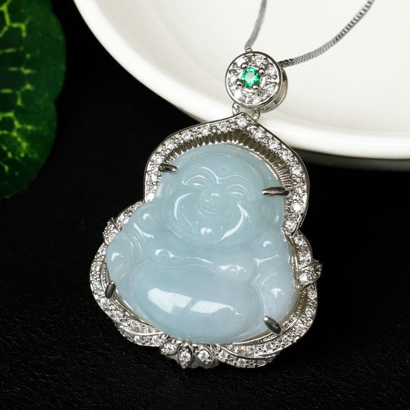 Buddha Stones Jade Lachende Boeddha Overvloed Ketting - image 9
