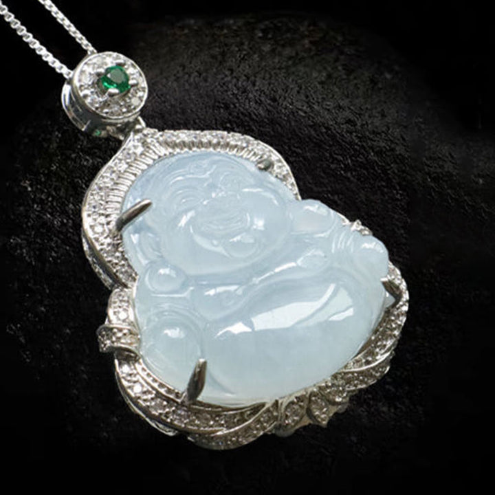 Buddha Stones Jade Lachende Boeddha Overvloed Ketting - image 10
