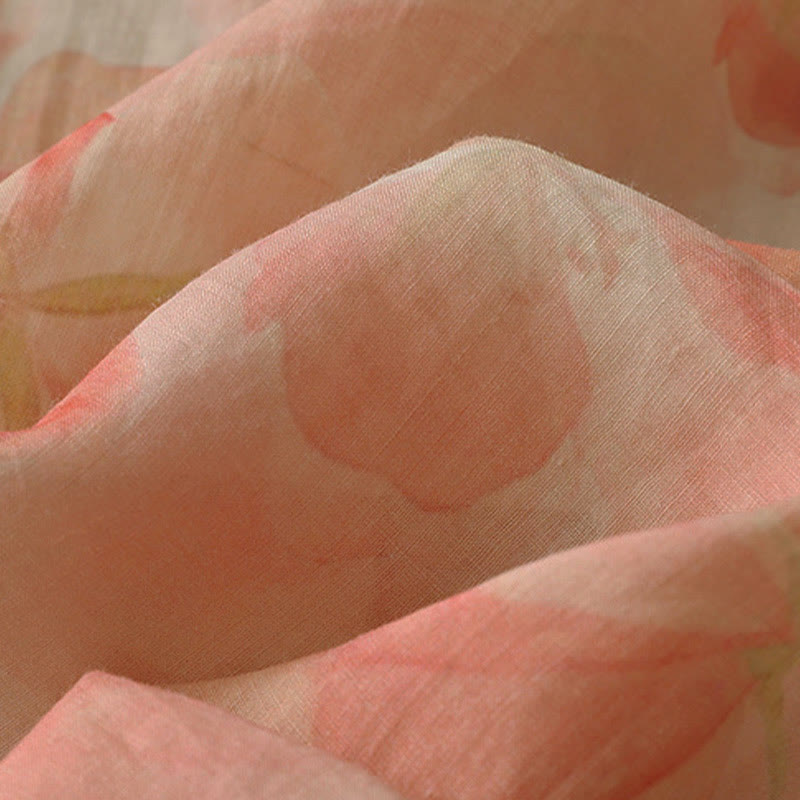 Buddha Stones Ronde hals Lange mouw, met bloemenprint, gemaakt van polyester. - image 11