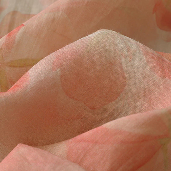 Buddha Stones Ronde hals Lange mouw, met bloemenprint, gemaakt van polyester. - image 11