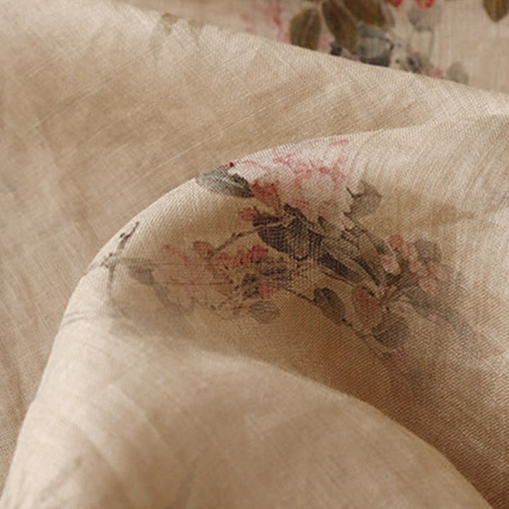 Buddha Stones Damesblouse met witte orchidee, rode bloemen en kikkerknopen, Mouwlengte - image 16