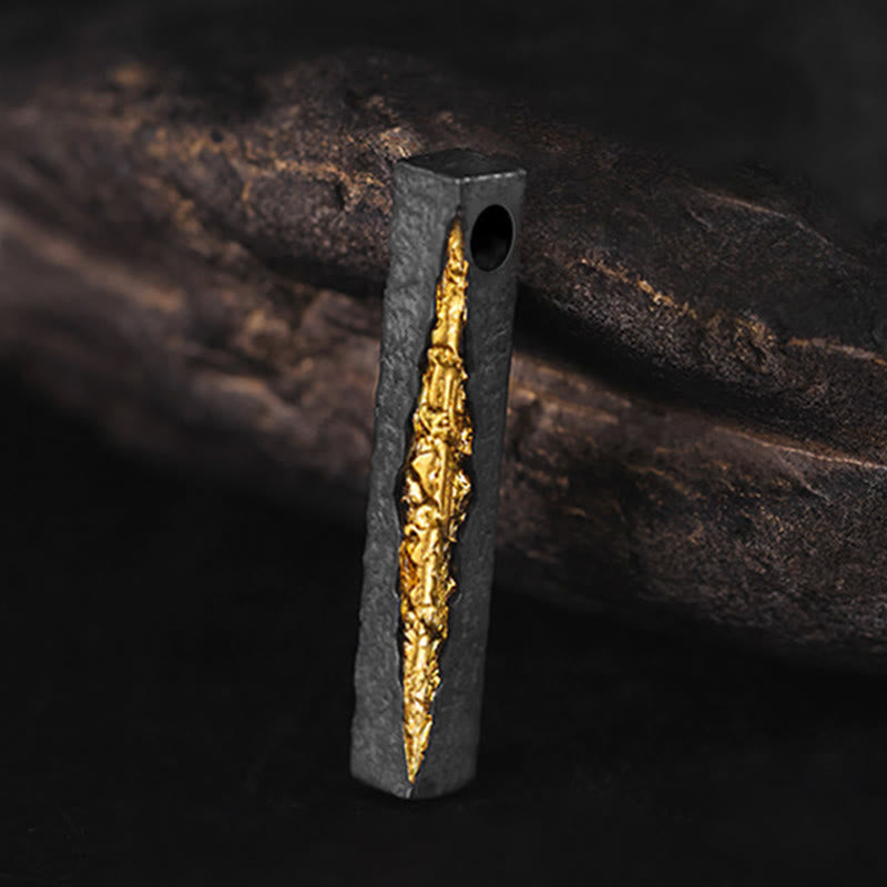 Buddha Stones Kettinghanger met Om Mani Padme Hum Ketting , gemaakt van 999 sterling zilver en 999 goud. - image 0