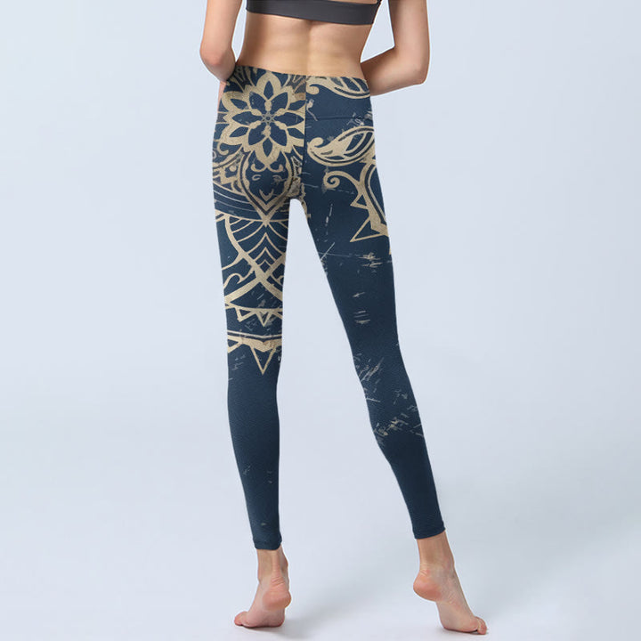 Buddha Stones Retro mandala print gymlegging/yogabroek voor dames - image 6