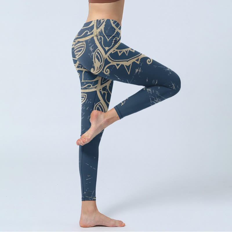 Buddha Stones Retro mandala print gymlegging/yogabroek voor dames - image 3