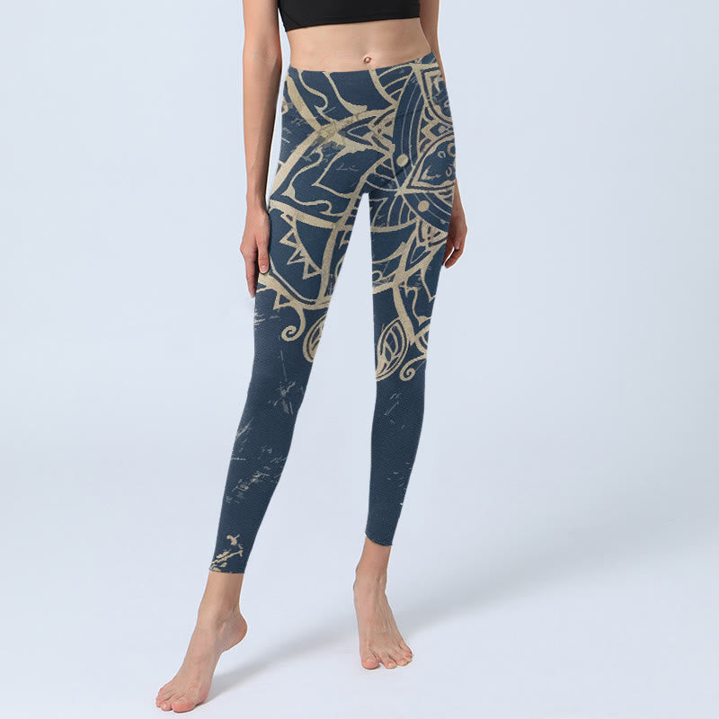Buddha Stones Retro mandala print gymlegging/yogabroek voor dames - image 5
