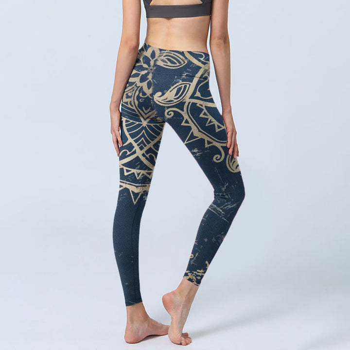Buddha Stones Retro mandala print gymlegging/yogabroek voor dames - image 4