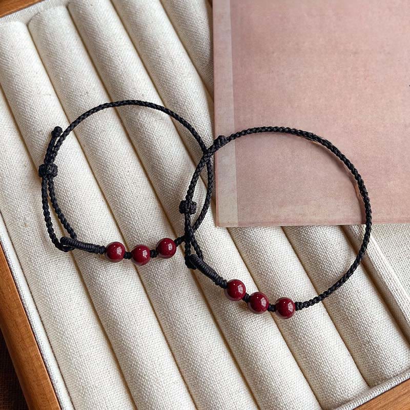 Buddha Stones Handgemaakte Armband van gevlochten touw met cinnaberkralen en een kalmerend effect. - image 11