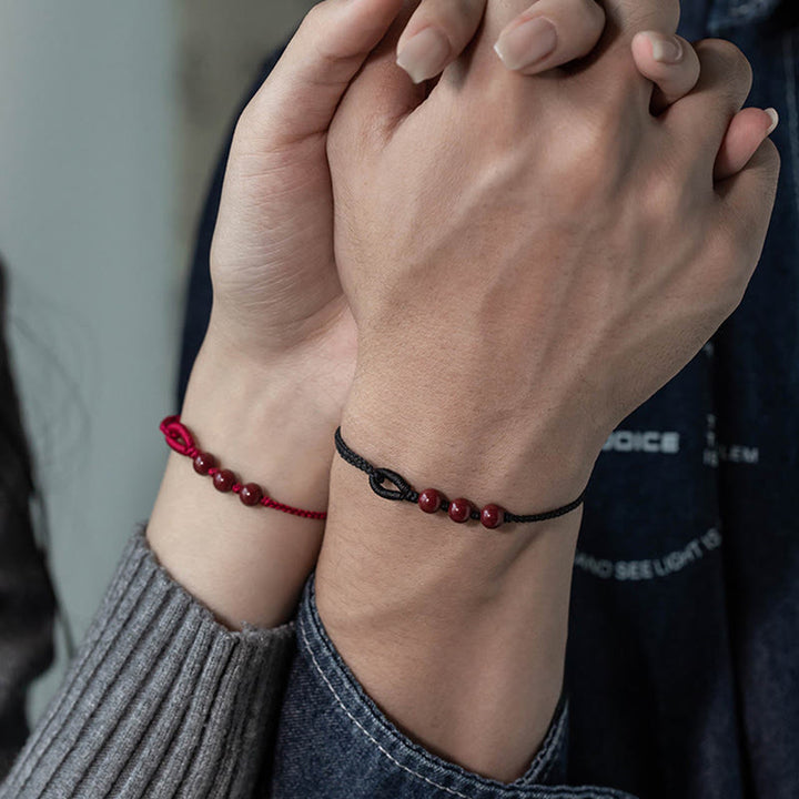 Buddha Stones Handgemaakte Armband van gevlochten touw met cinnaberkralen en een kalmerend effect. - image 18
