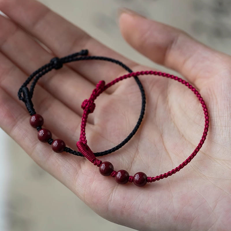 Buddha Stones Handgemaakte Armband van gevlochten touw met cinnaberkralen en een kalmerend effect. - image 15