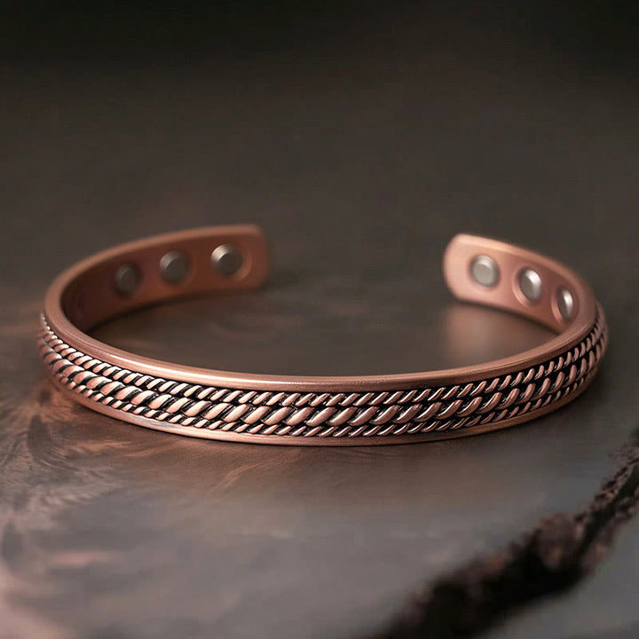 Buddha Stones Eenvoudig gedraaid ontwerp koperen balans geluk open Manchetarmband Bangle - Koper (Polsomtrek: 15-18 cm) - image 0