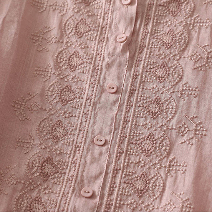 Buddha Stones Zomerse damesblouse met bloemenprint , Ronde hals Korte mouw , gemaakt van polyester. - image 7