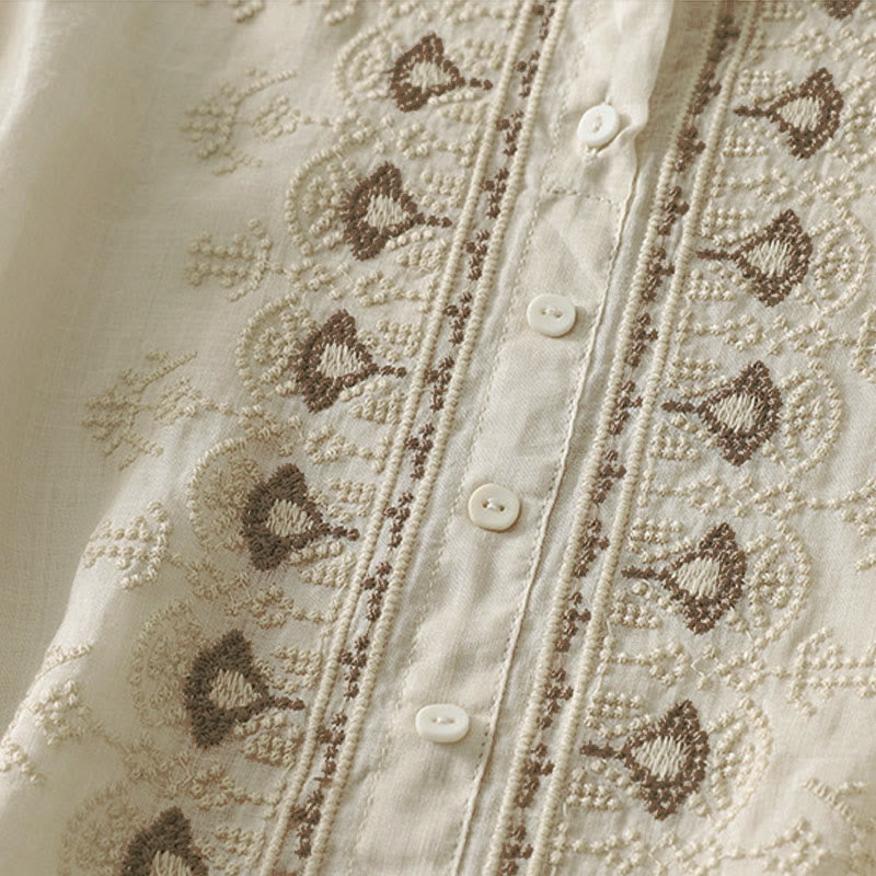 Buddha Stones Zomerse damesblouse met bloemenprint , Ronde hals Korte mouw , gemaakt van polyester. - image 17