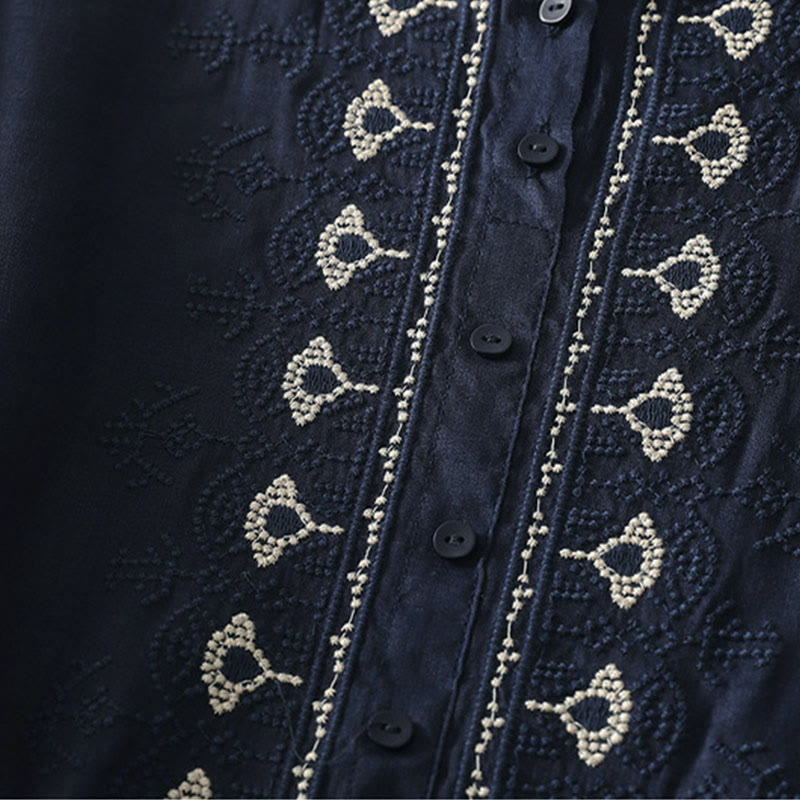 Buddha Stones Zomerse damesblouse met bloemenprint , Ronde hals Korte mouw , gemaakt van polyester. - image 2