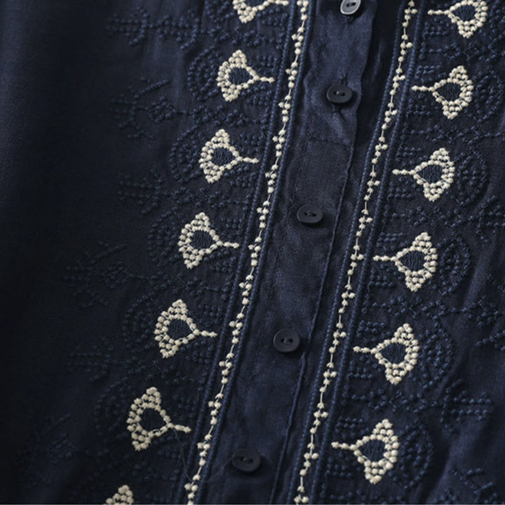 Buddha Stones Zomerse damesblouse met bloemenprint , Ronde hals Korte mouw , gemaakt van polyester. - image 2