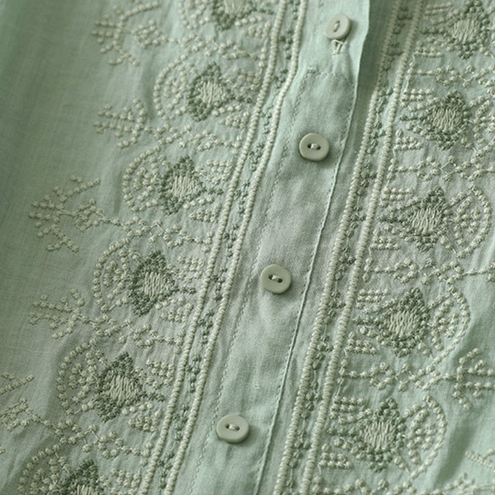 Buddha Stones Zomerse damesblouse met bloemenprint , Ronde hals Korte mouw , gemaakt van polyester. - image 13