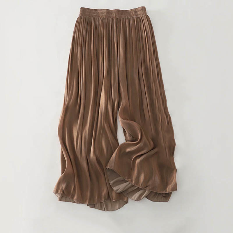 Buddha Stones Effen zomerbroek van polyester voor dames - Zadelbruin - US8-10，UK/AU12-14，EU40-42 (2XL) - image 20