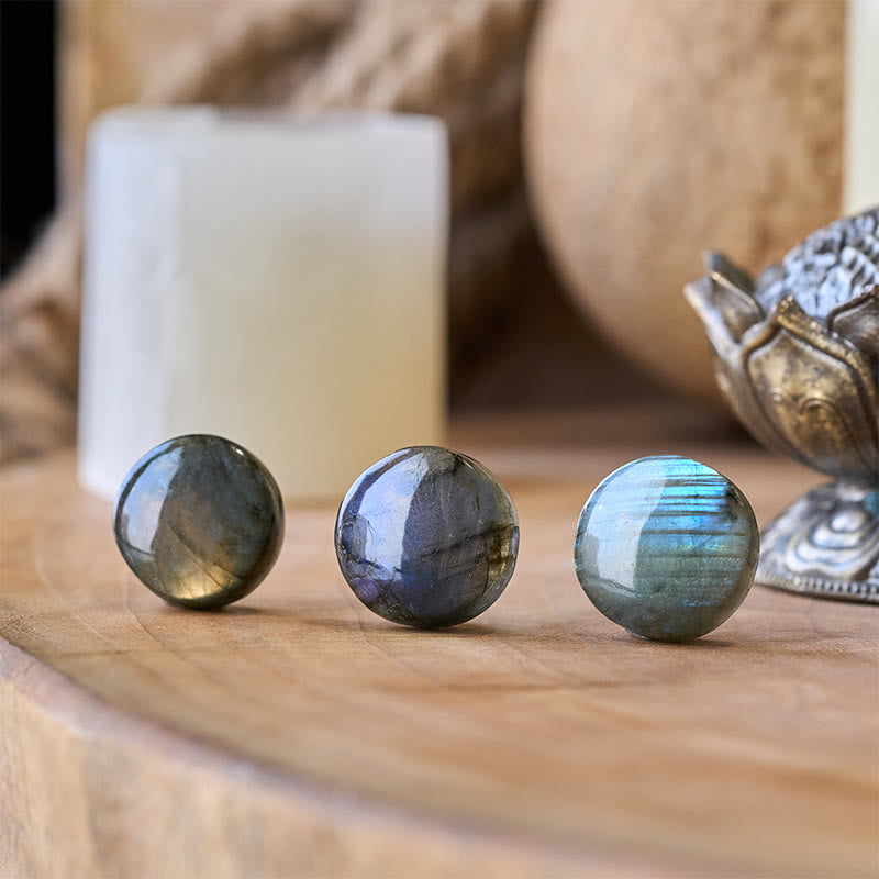 Buddha Stones Natuurlijke ronde labradoriet helende beeldje decoratie - image 1