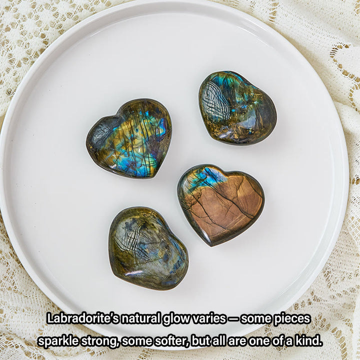 Buddha Stones Natuurlijke hartsteen labradoriet helende beeldje decoratie - image 4