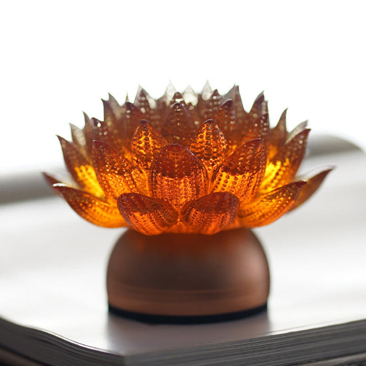 Buddha Stones Lotus Liuli Glas Koper Messing Nieuw Begin Huisdecoratie - image 19