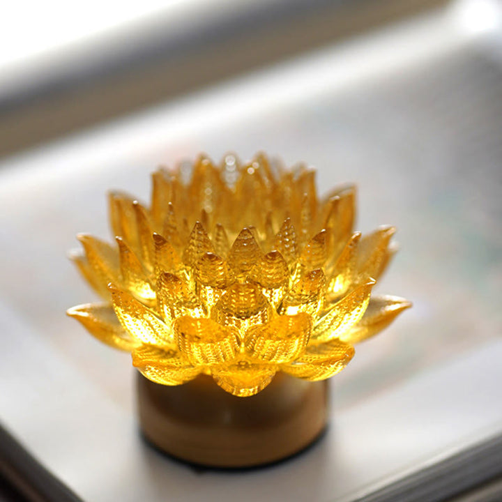 Buddha Stones Lotus Liuli Glas Koper Messing Nieuw Begin Huisdecoratie - image 8