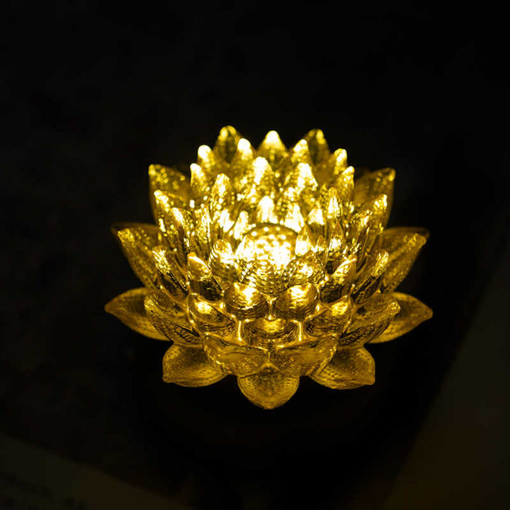 Buddha Stones Lotus Liuli Glas Koper Messing Nieuw Begin Huisdecoratie - image 3