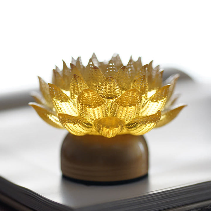 Buddha Stones Lotus Liuli Glas Koper Messing Nieuw Begin Huisdecoratie - image 12