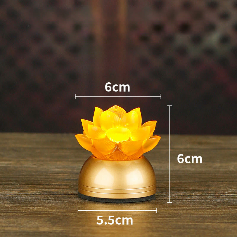 Buddha Stones Lotus Liuli Glas Koper Nieuw Begin Huisdecoratie - Oplaadbare koperen zandbruine batterij (6*6*5,5 cm) - image 21