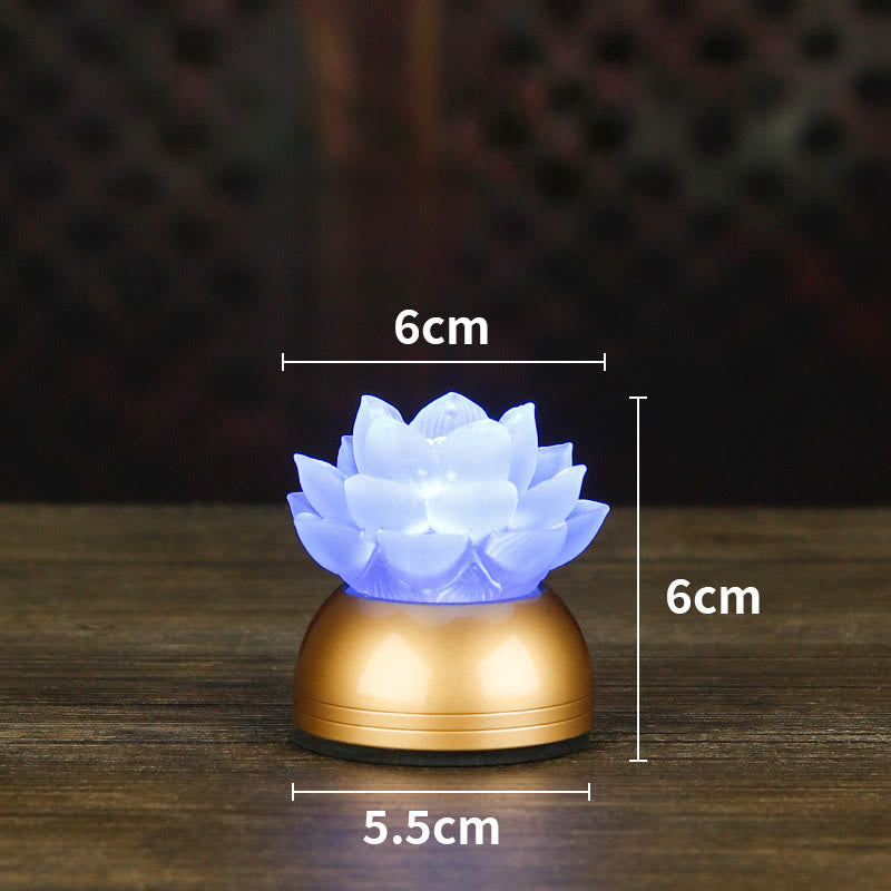 Buddha Stones Lotus Liuli Glas Koper Nieuw Begin Huisdecoratie - Oplaadbare koperen korenbloemblauwe batterij (6*6*5,5 cm) - image 23
